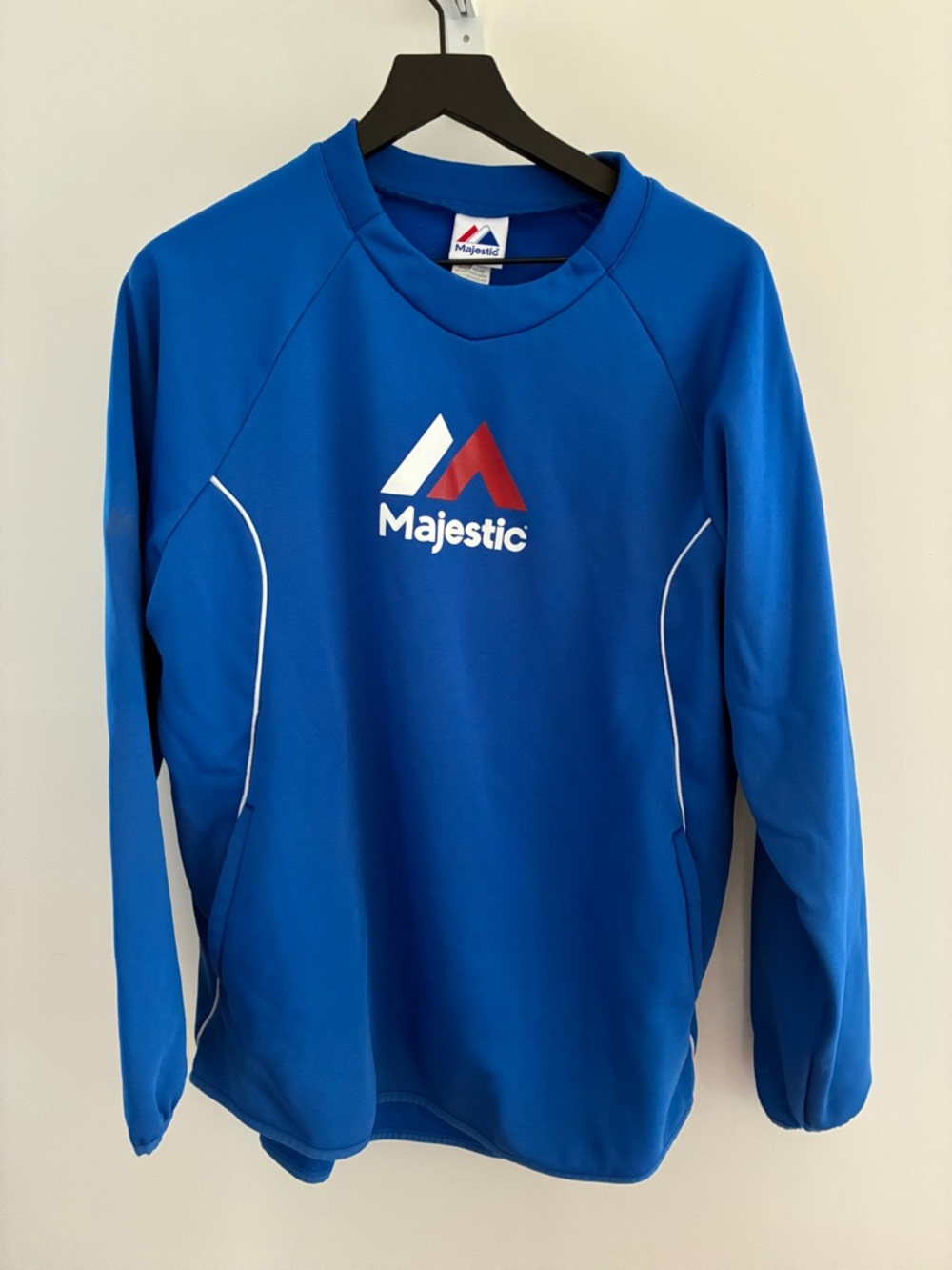 Majestic Royal Blue Baseball Pullover Sweatshirt